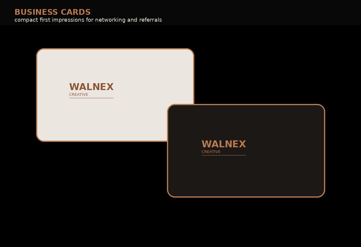 Walnex branded business card concept