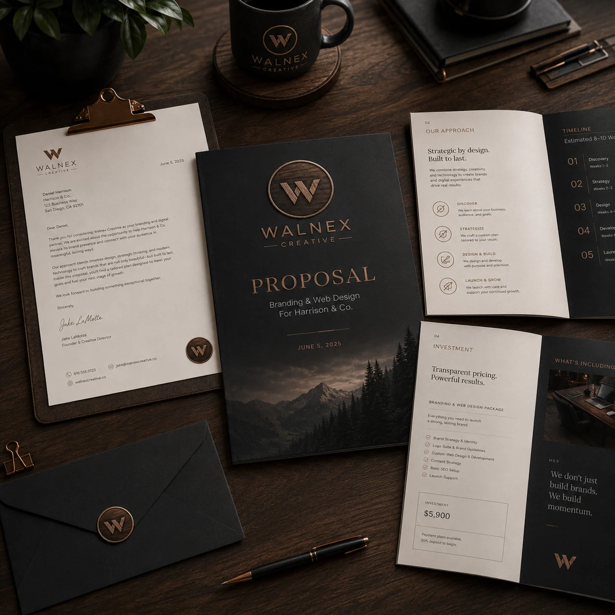 Walnex branded letterhead and proposal concept