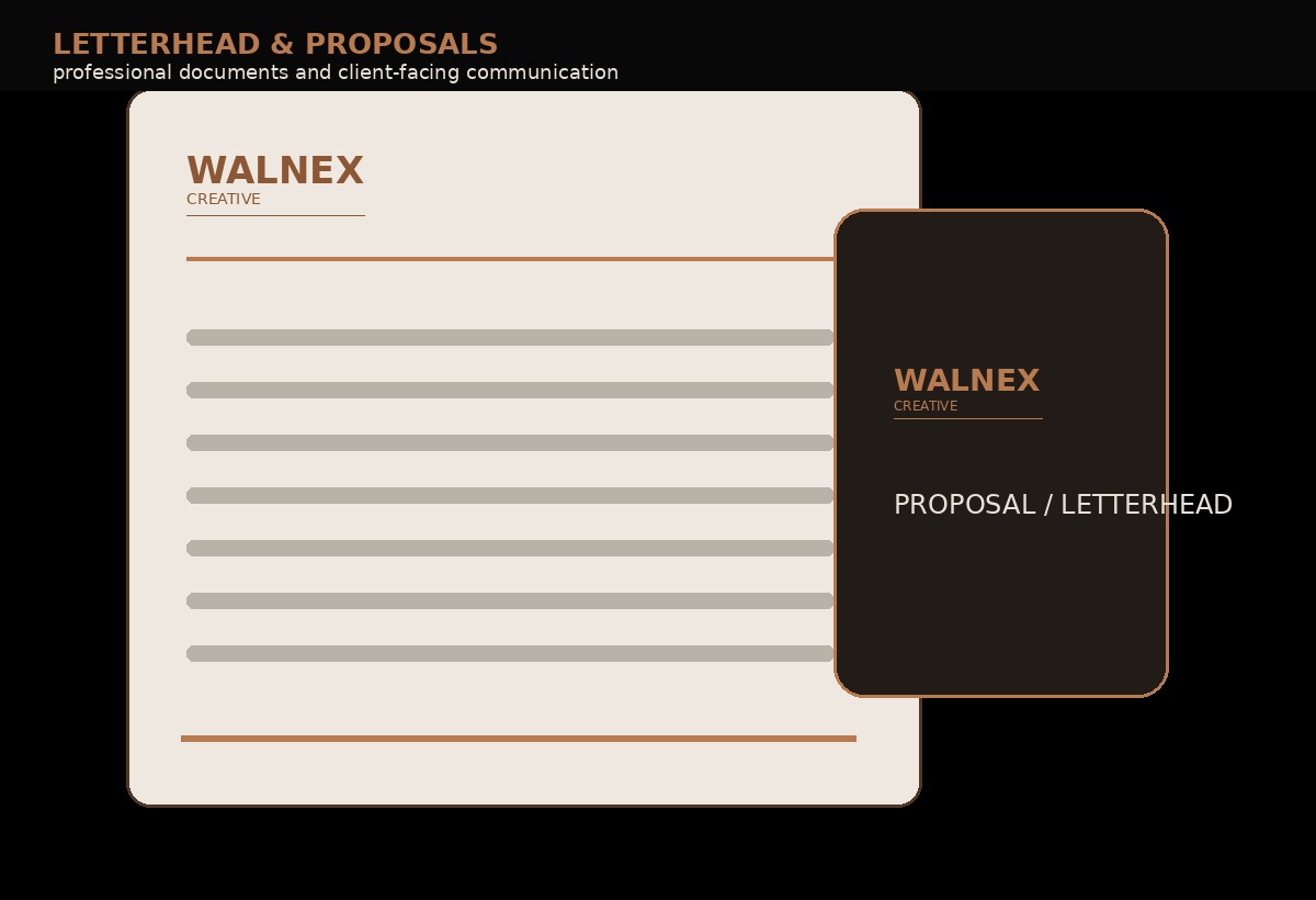Walnex branded letterhead and proposal concept