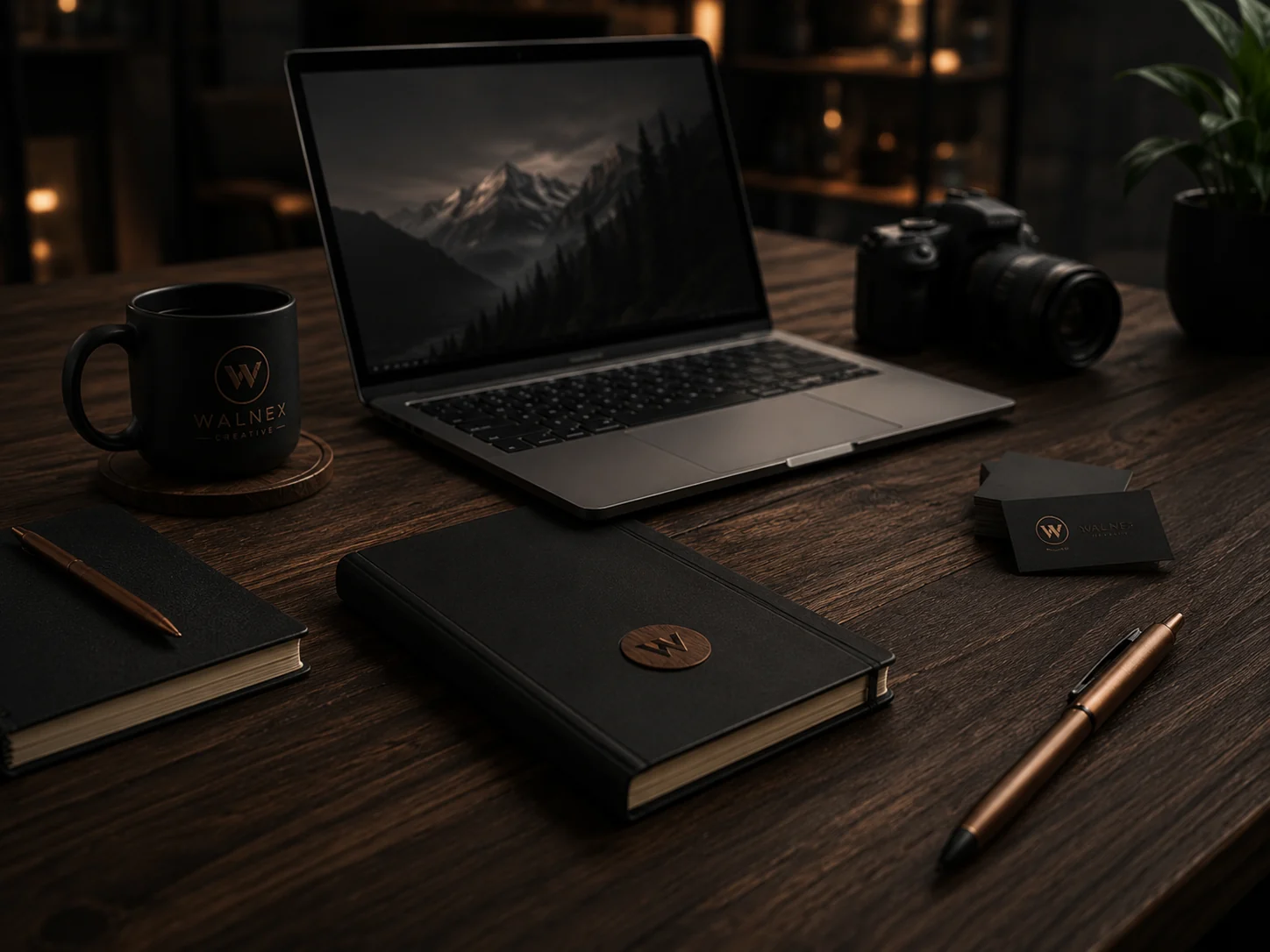 Walnex branded workspace and photography style concept