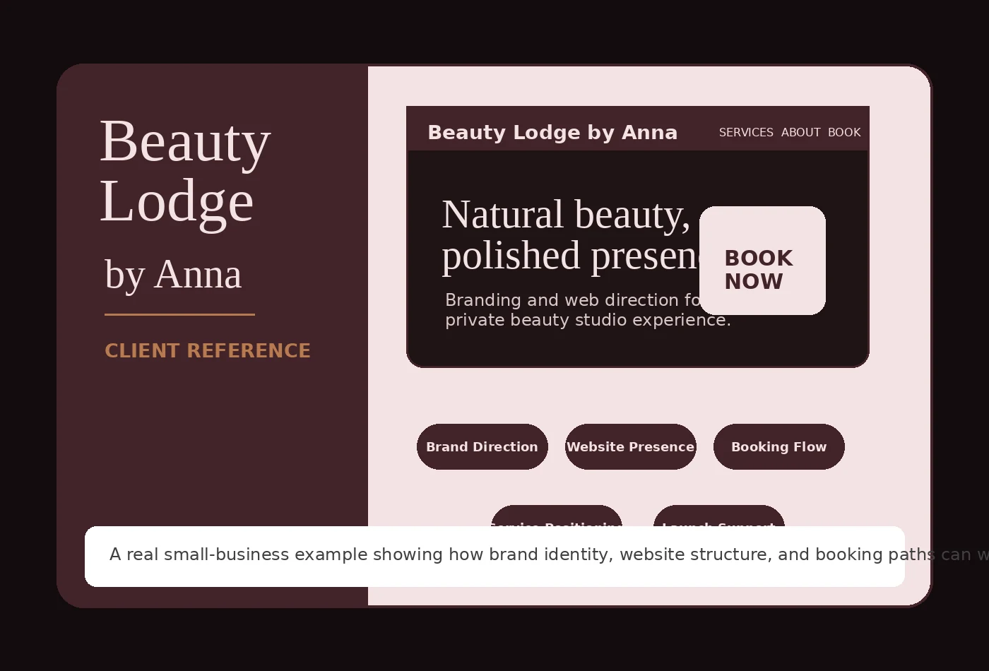 Beauty Lodge by Anna client reference brand and website example